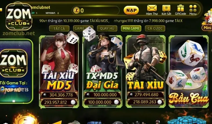 Khám phá kho game cược nổi bật của Zomclub
